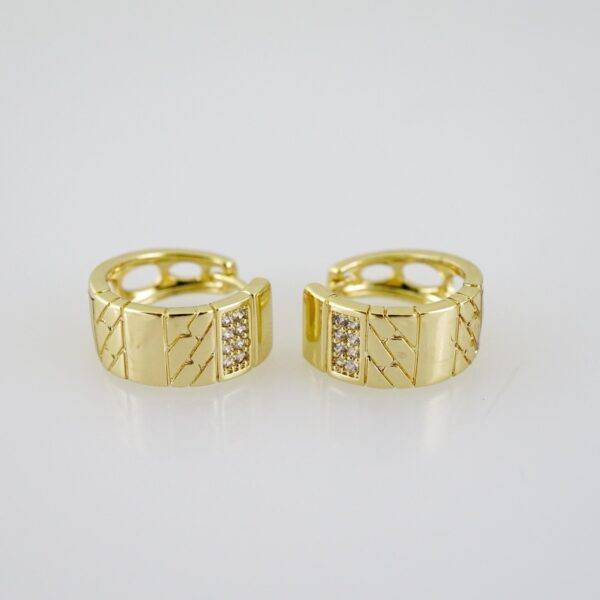 E2310 Earrings - Aretes - Zircon Stone - 14K Real Color