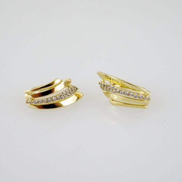 E2315 Earrings - Aretes - Zircon Stone - 14K Real Color