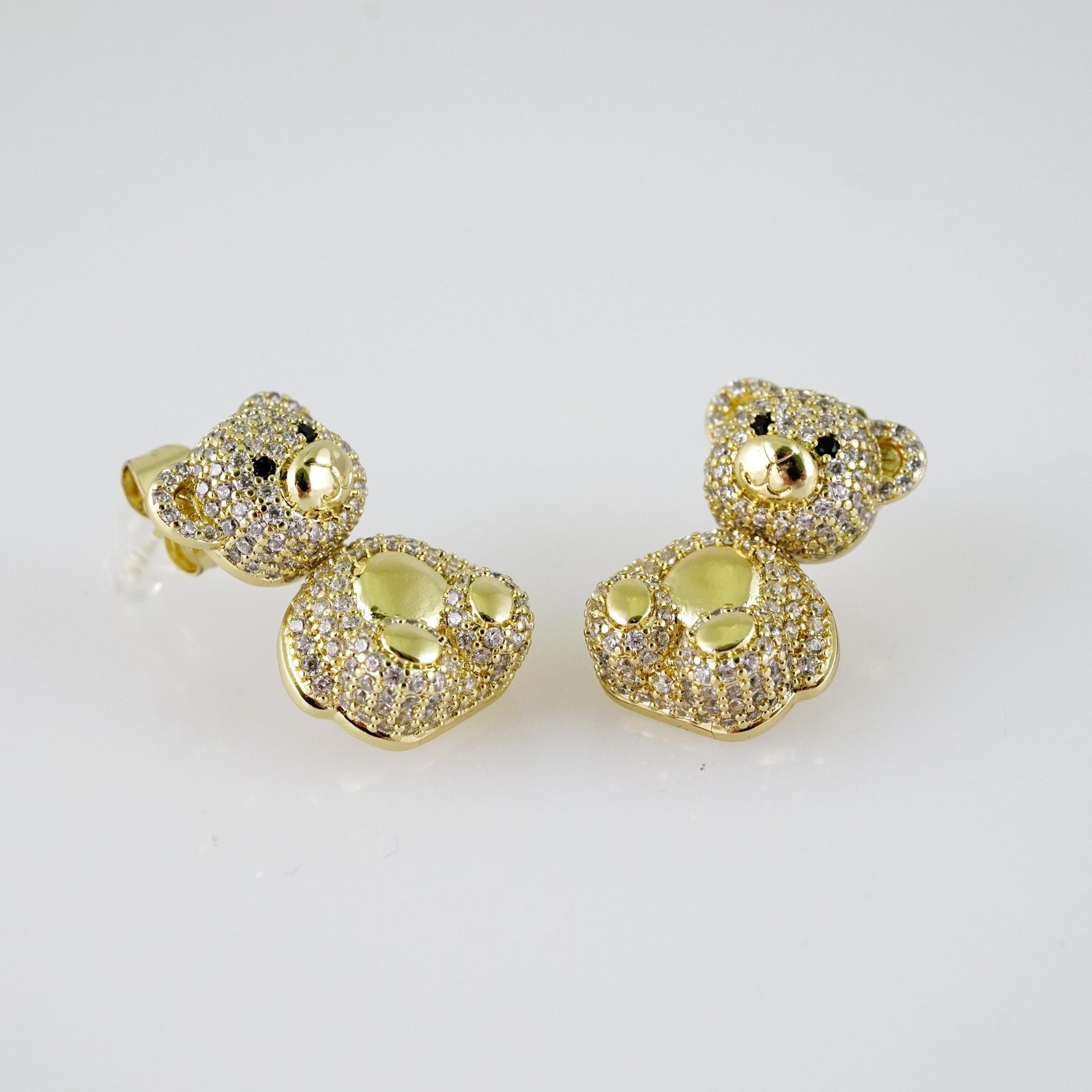 E2193 Earrings - Aretes - Zircon Stone - 14K Real Color