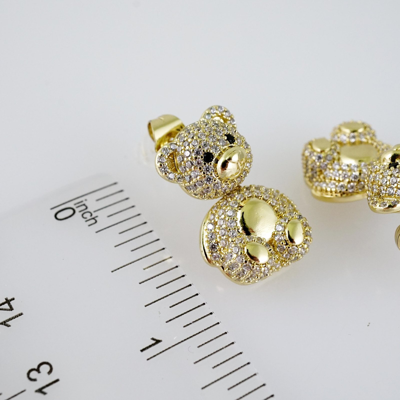 E2193 Earrings - Aretes - Zircon Stone - 14K Real Color - Image 3