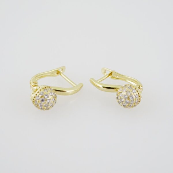 E1915 Earrings - Aretes - Zircon Stone - 14K Real Color
