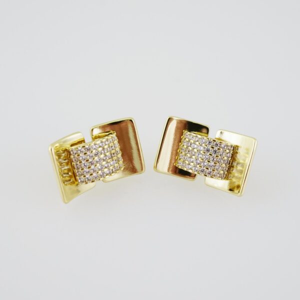 E1916 Earrings - Aretes - Zircon Stone - 14K Real Color
