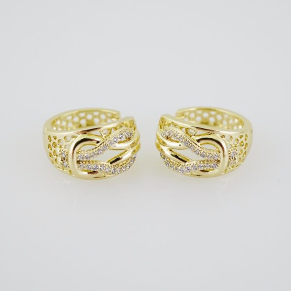 E1918 Earrings - Aretes - Zircon Stone - 14K Real Color