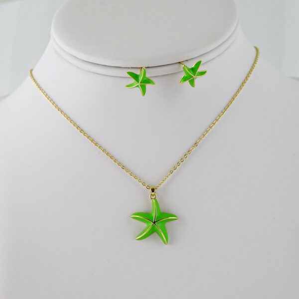 SET1635 Cadenas - Colgante - Aretes - Chain W - Pendants- Earrings - 14K Real Color - Zircon Stone - 2mmx45cm