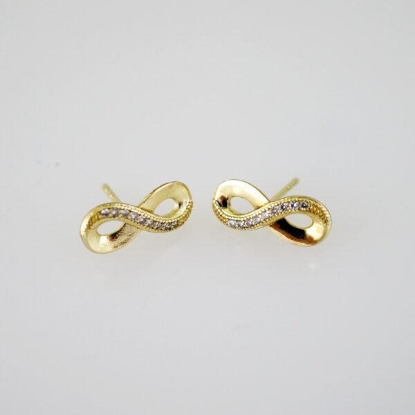E2703 Earrings - Aretes - Zircon Stone - 14K Real Color