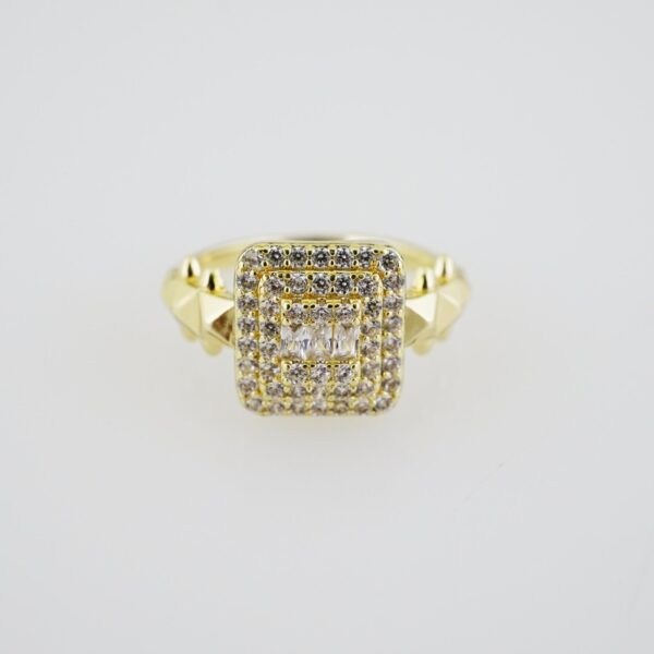 R672 RING - ANILLO - Zircon Stone - 14K Real Color