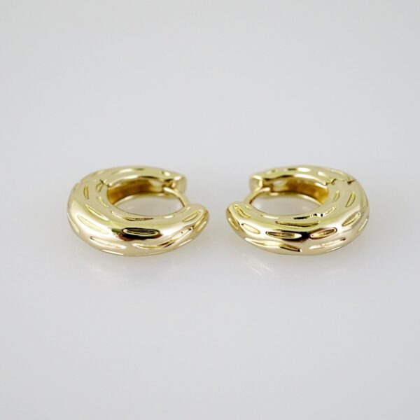 E2709 Earrings - Aretes -Plain - 14K Real Color