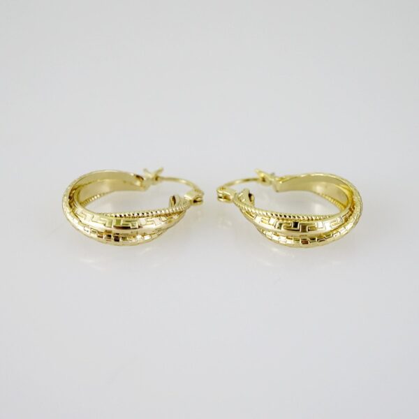 E2713 Earrings - Aretes -Plain - 14K Real Color