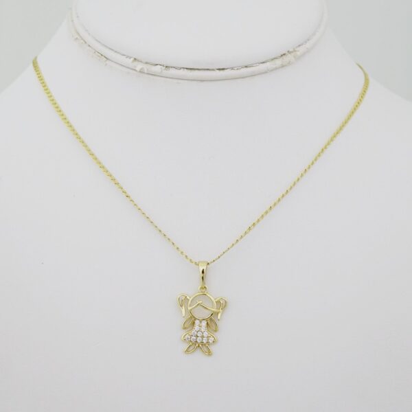 SET1479 Cadenas - Colgante - Chain W - Pendants - 14K Real Color - Zircon Stone 2mmX50cm