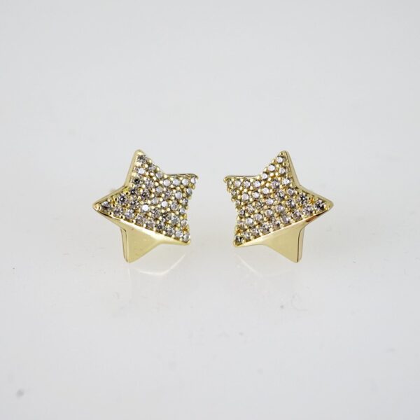 E2715 Earrings - Aretes - Zircon Stone - 14K Real Color