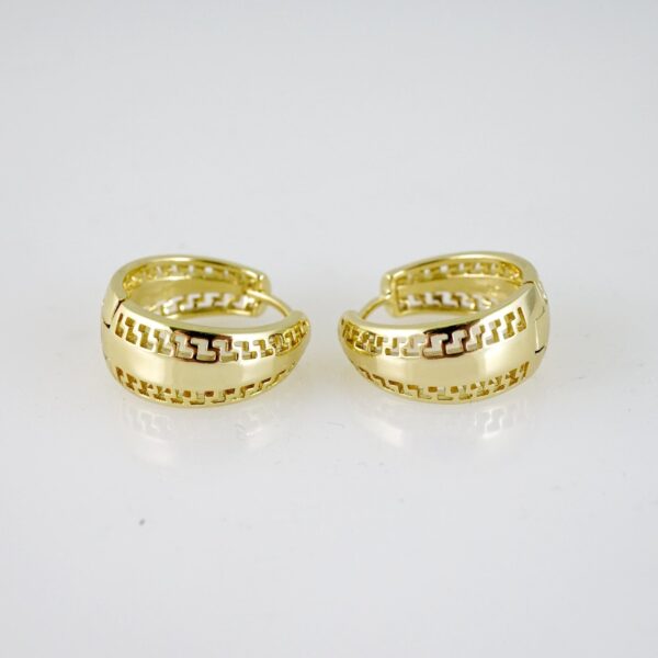 E2716 Earrings - Aretes - Zircon Stone - 14K Real Color