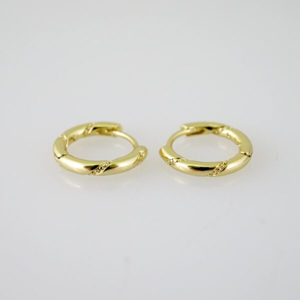 E2323 Earrings - Aretes - Plain - 14K Real Color