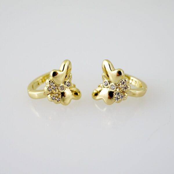 E2324 Earrings - Aretes - Zircon Stone - 14K Real Color