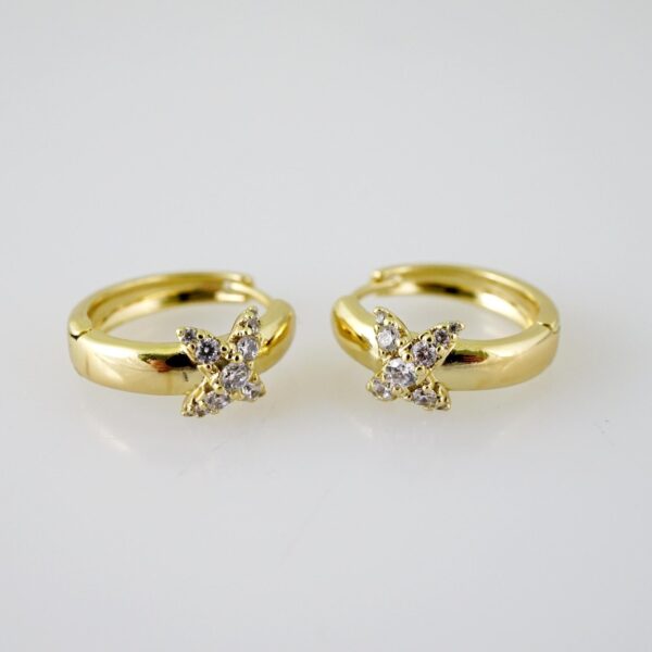 E2326 Earrings - Aretes - Zircon Stone - 14K Real Color
