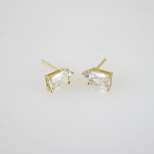 E2723 Earrings - Aretes - Zircon Stone - 14K Real Color