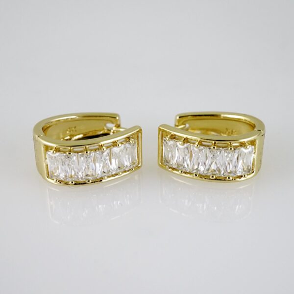 E2727 Earrings - Aretes - Zircon Stone - 14K Real Color