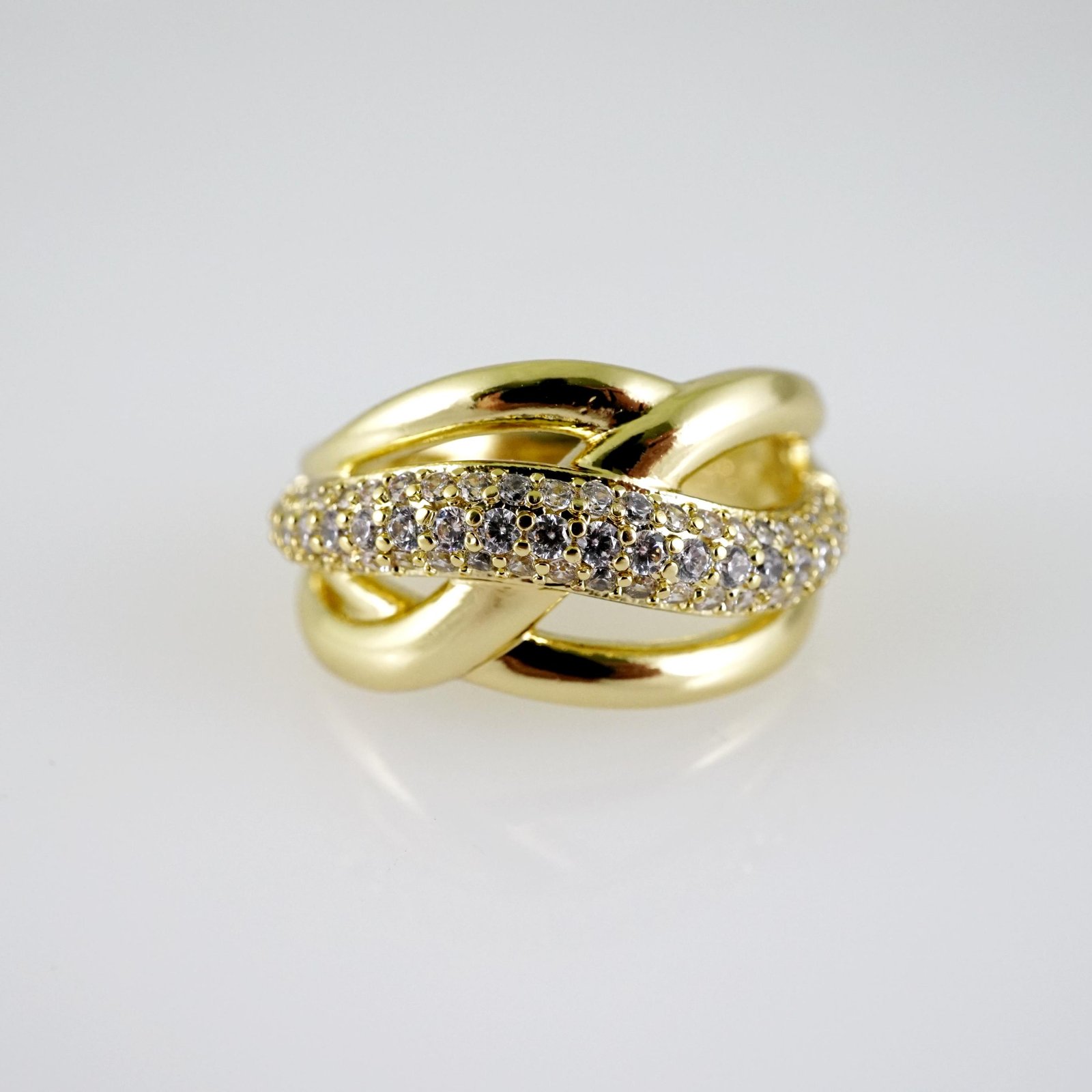 R859 RING - ANILLO - Zircon Stone - 14K Real Color