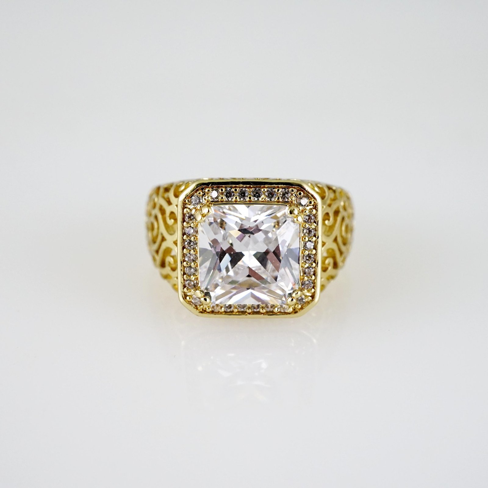 R863 RING - ANILLO - Zircon Stone - 14K Real Color