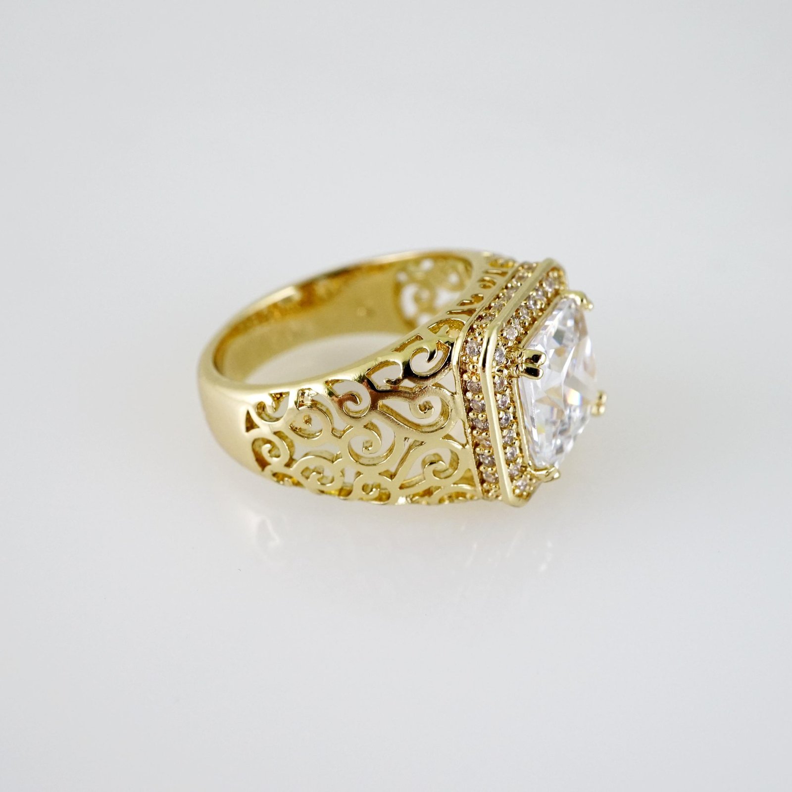 R863 RING - ANILLO - Zircon Stone - 14K Real Color - Image 2