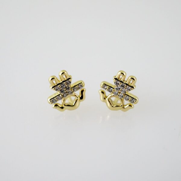 E2336 Earrings - Aretes - Zircon Stone - 14K Real Color