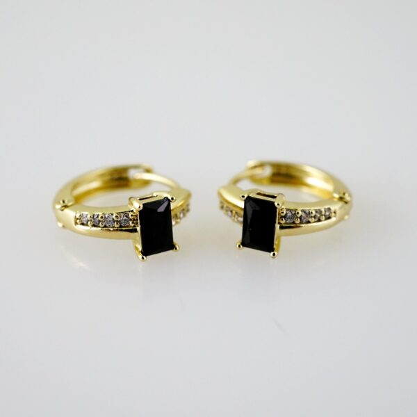 E2339 Earrings - Aretes - Zircon Stone - 14K Real Color