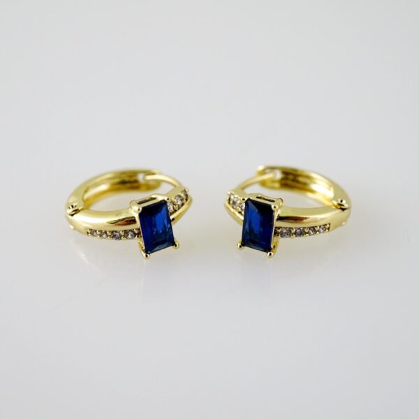 E2343 Earrings - Aretes - Zircon Stone - 14K Real Color