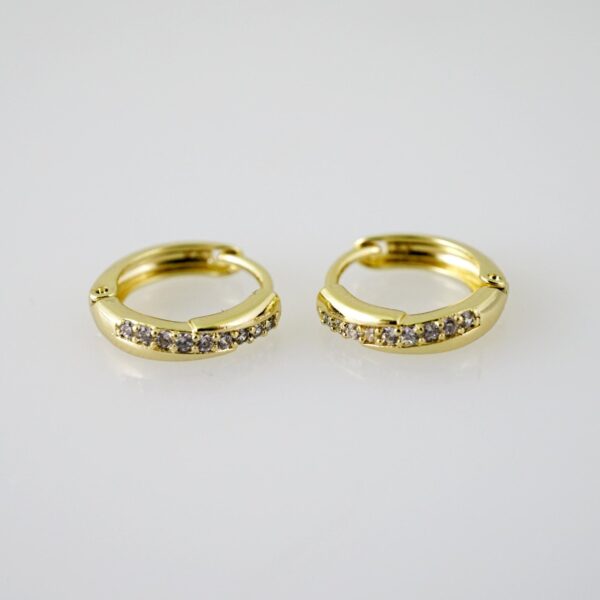 E2344 Earrings - Aretes - Zircon Stone - 14K Real Color