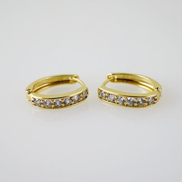 E2345 Earrings - Aretes - Zircon Stone - 14K Real Color
