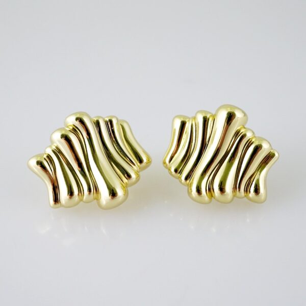 E2351 Earrings - Aretes - Plain - 14K Real Color