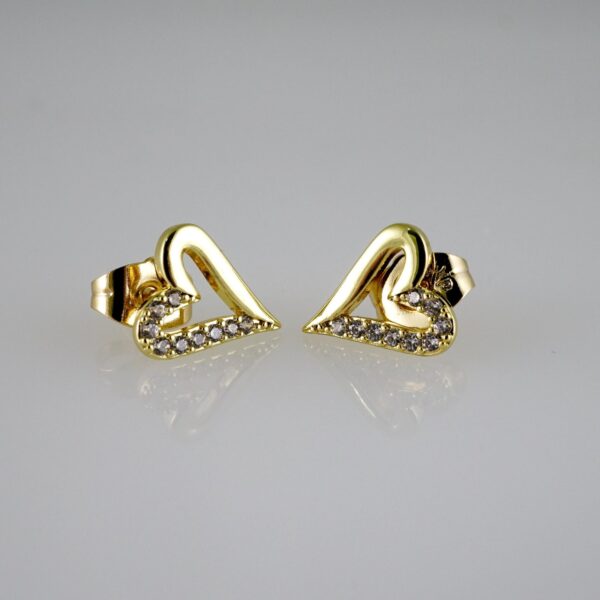 E2728 Earrings - Aretes - Zircon Stone - 14K Real Color