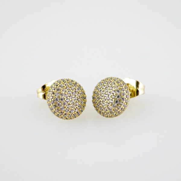 E2195 Earrings - Aretes - Zircon Stone - 14K Real Color