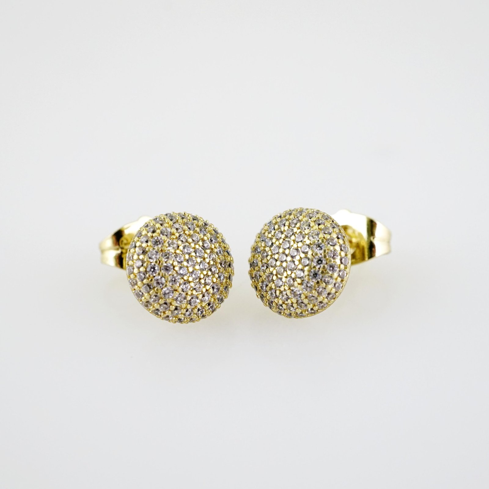 E2195 Earrings - Aretes - Zircon Stone - 14K Real Color