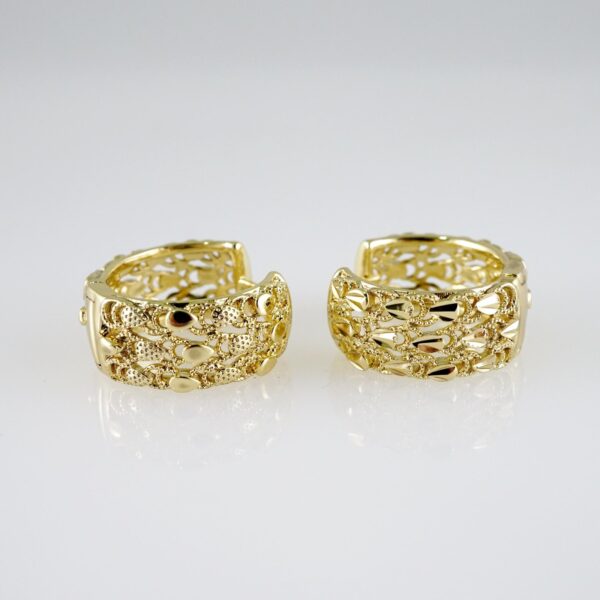 E2731 Earrings - Aretes - Zircon Stone - 14K Real Color