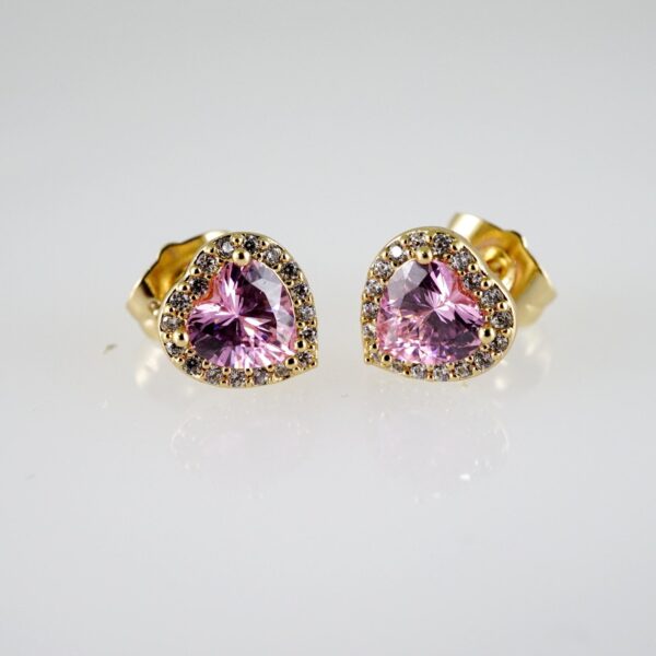 E2735 Earrings - Aretes - Zircon Stone - 14K Real Color