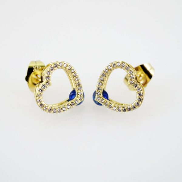 E2201 Earrings - Aretes - Zircon Stone - 14K Real Color