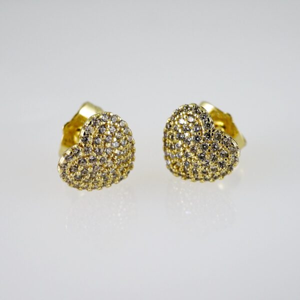 E2737 Earrings - Aretes - Zircon Stone - 14K Real Color