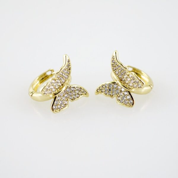 E2204 Earrings - Aretes - Zircon Stone - 14K Real Color