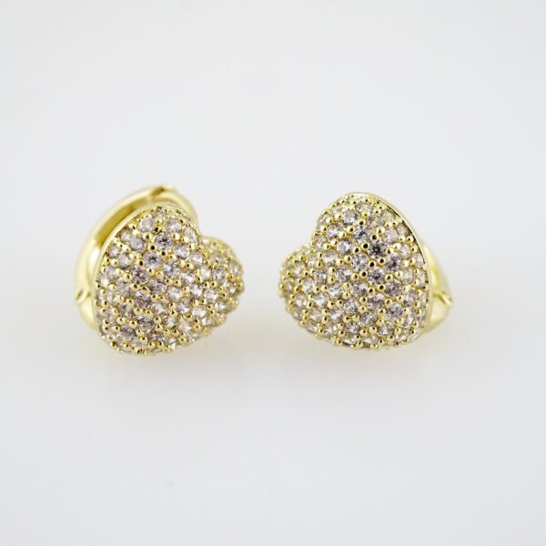 E2207 Earrings - Aretes - Zircon Stone - 14K Real Color