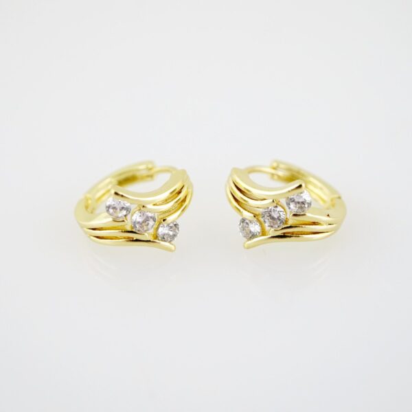 E2209 Earrings - Aretes - Zircon Stone - 14K Real Color