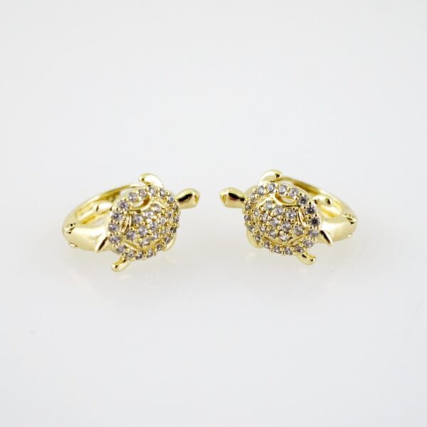 E2210 Earrings - Aretes - Zircon Stone - 14K Real Color
