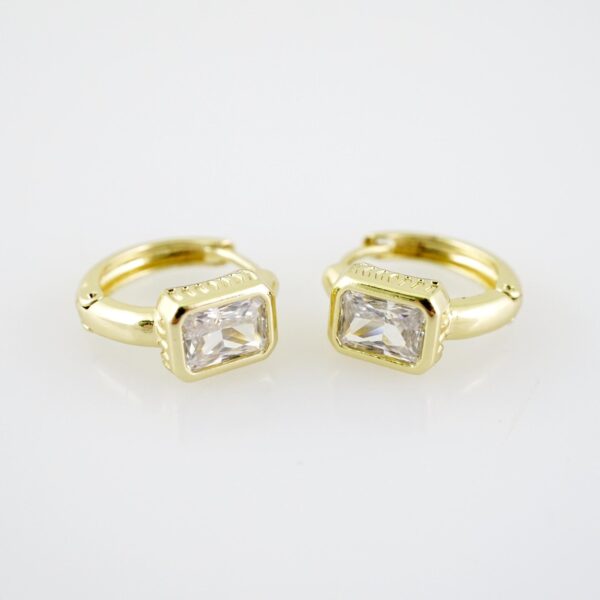 E2216 Earrings - Aretes - Zircon Stone - 14K Real Color