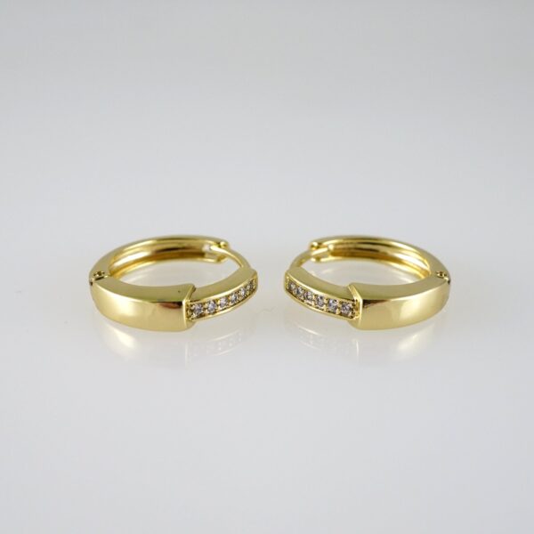 E2741 Earrings - Aretes - Zircon Stone - 14K Real Color
