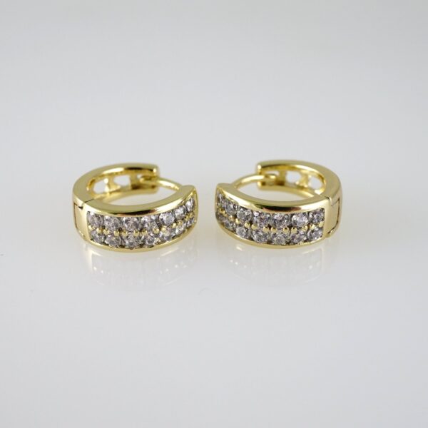E2743 Earrings - Aretes - Zircon Stone - 14K Real Color