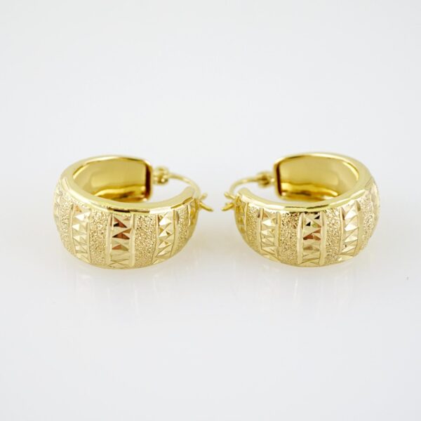 E2223 Earrings - Aretes - Plain - 14K Real Color