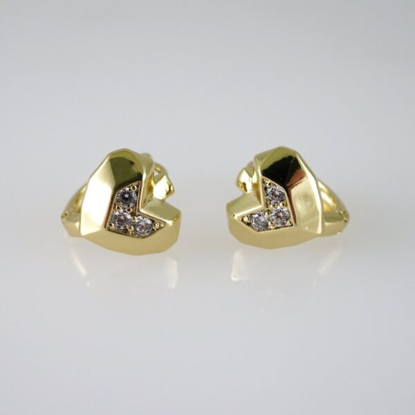 E2748 Earrings - Aretes - Zircon Stone - 14K Real Color