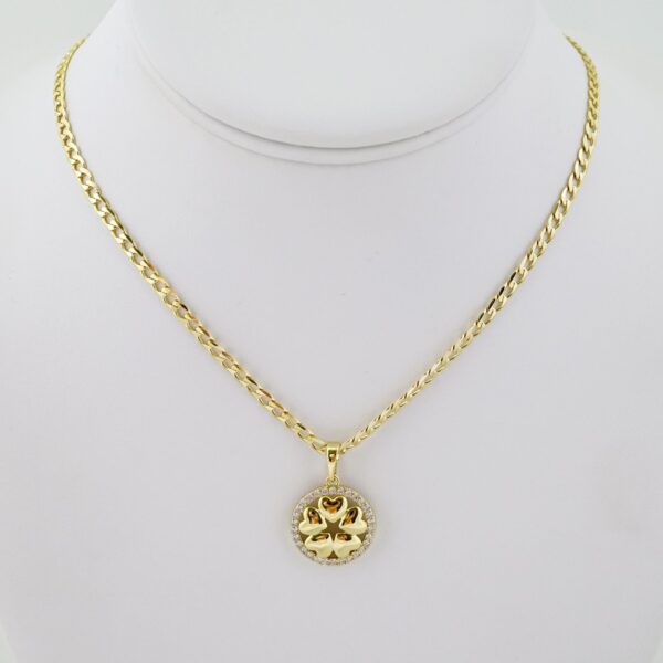 SET1649 Cadenas - Colgante -  Chain W - Pendants - 14K Real Color - Zircon Stone - 3mmX45cm