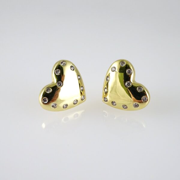 E2751 Earrings - Aretes - Zircon Stone - 14K Real Color