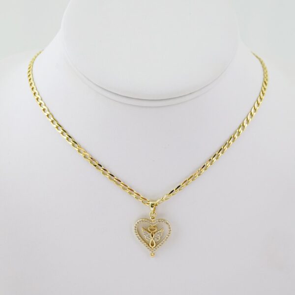 SET1653 Cadenas - Colgante -  Chain W - Pendants - 14K Real Color - Zircon Stone - 3mmX45cm