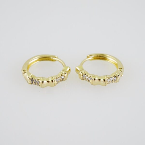 E1930 Earrings - Aretes - Zircon Stone - 14K Real Color