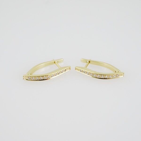 E1931 Earrings - Aretes - Zircon Stone - 14K Real Color